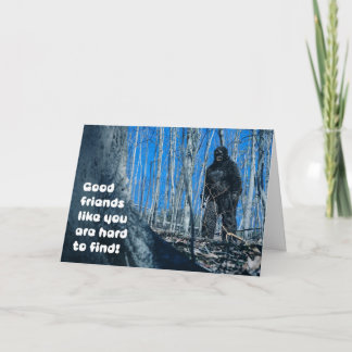 Cartes Pour Fêtes Annuelles Amitié pour n'importe qui Bigfoot dans les bois hu