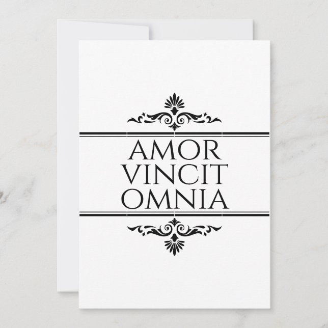 Cartes Pour Fêtes Annuelles Amor Vincit Omnia - L'amour conquiert tout (Devant)