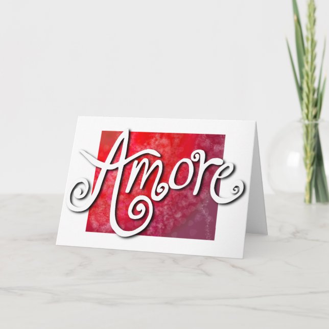 Cartes Pour Fêtes Annuelles Amore - bariolé rouge inverse (Devant)