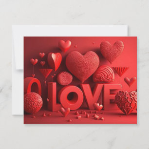 CARTES POUR FÊTES ANNUELLES AMOUR 3D
