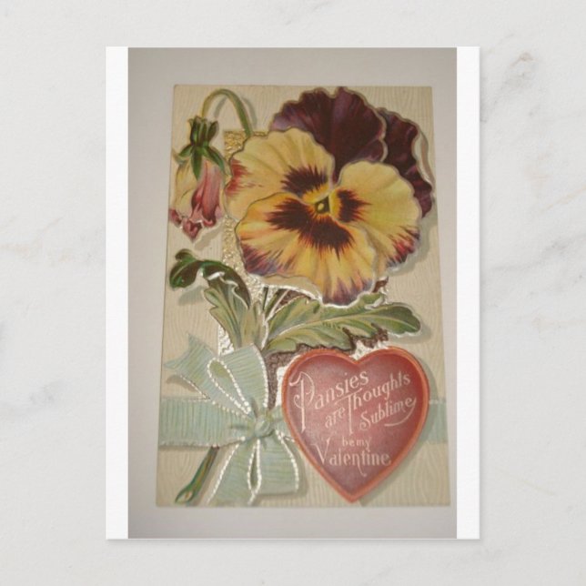 Cartes Pour Fêtes Annuelles Amour antique Valentine de pensées (Devant)
