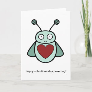 Cartes Pour Fêtes Annuelles Amour Bug, heureuse Sainte-Valentin, amour bug!