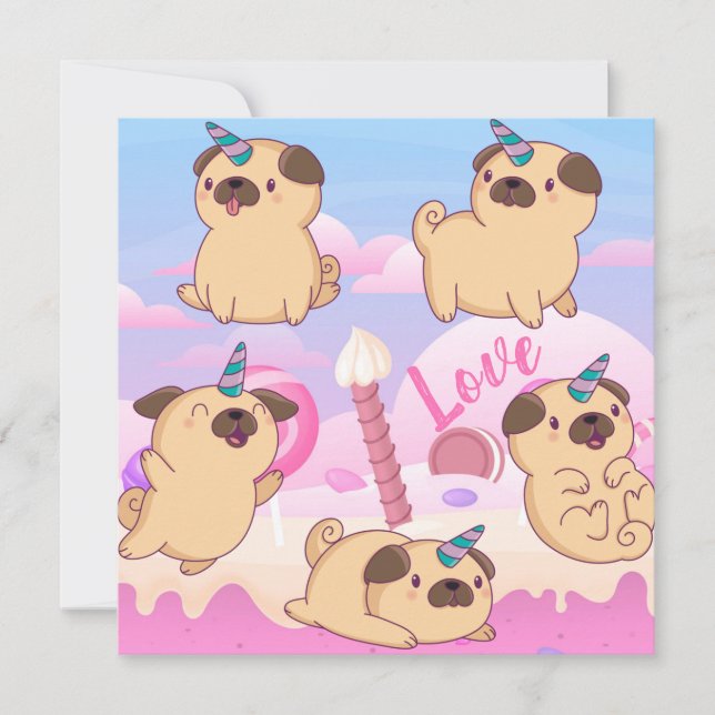 Cartes Pour Fêtes Annuelles Amour carlin (Devant)