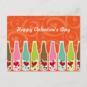 Cartes Pour Fêtes Annuelles Amour & Coeurs en bouteilles Whimsical Valentine's