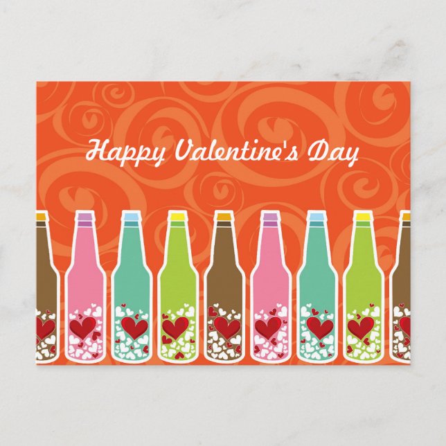 Cartes Pour Fêtes Annuelles Amour & Coeurs en bouteilles Whimsical Valentine's (Devant)