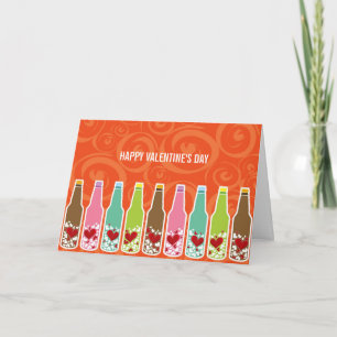 Cartes Pour Fêtes Annuelles Amour & Coeurs en bouteilles Whimsical Valentine's