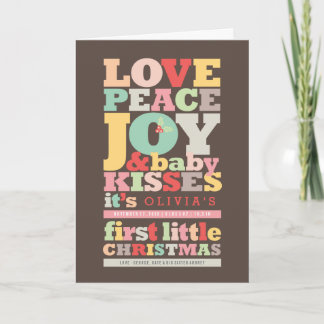 Cartes Pour Fêtes Annuelles Amour Coloré Paix Joie Et Bébé Baisers Lettres