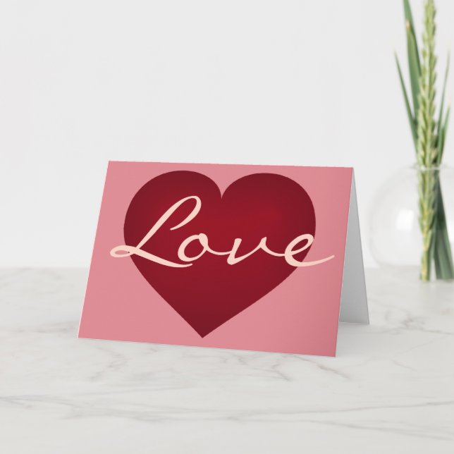 Cartes Pour Fêtes Annuelles Amour cramoisi coeur - vide à l'intérieur (Devant)