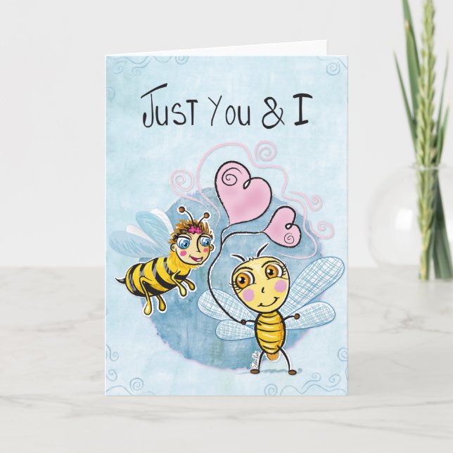Cartes Pour Fêtes Annuelles Amour d'abeille (Devant)