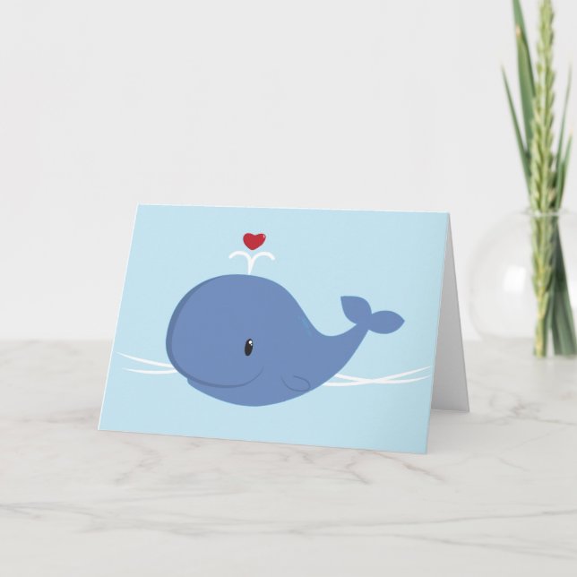 Cartes Pour Fêtes Annuelles Amour de baleine (Devant)