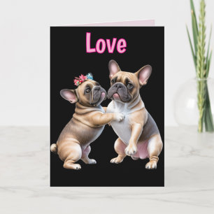 Cartes Pour Fêtes Annuelles Amour de Bouledogue Français  Bouledogue Français