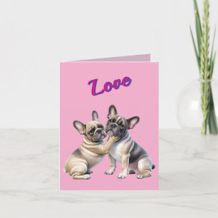 Cartes Pour Fêtes Annuelles Amour de Bouledogue Français Bouledogue français