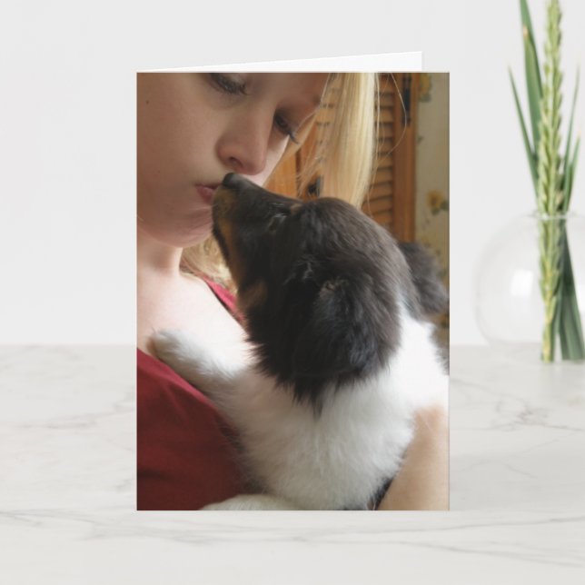 Cartes Pour Fêtes Annuelles Amour de chiot (Devant)