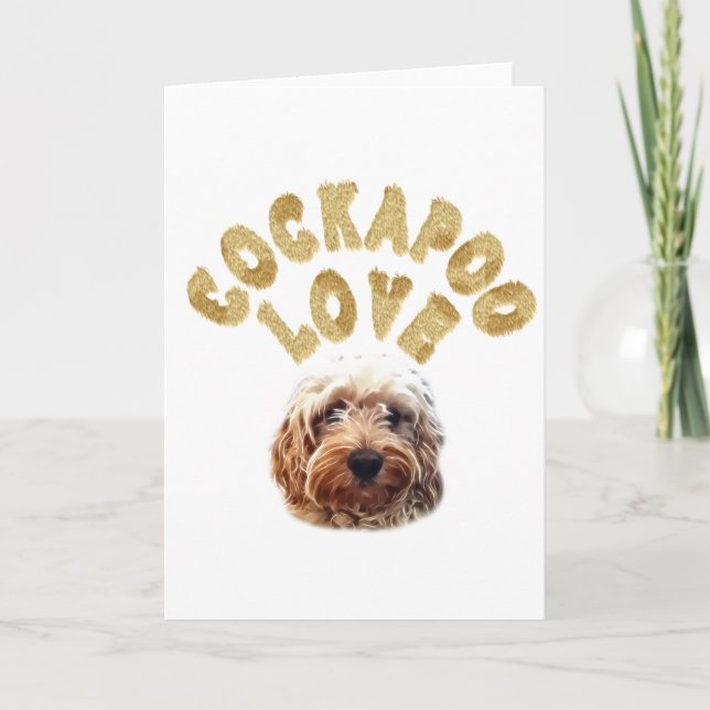 Cartes Pour Fêtes Annuelles Amour de Cockapoo (Devant)