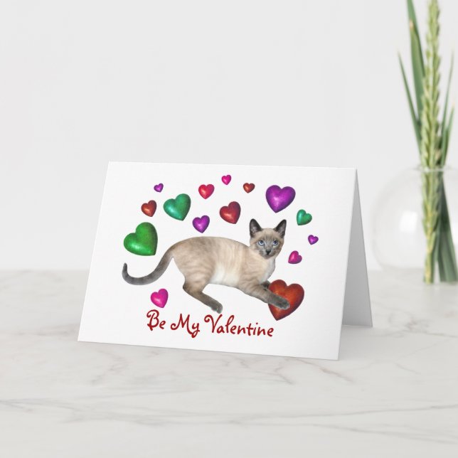 Cartes Pour Fêtes Annuelles Amour de coeurs de chaton (Devant)