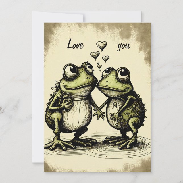 Cartes Pour Fêtes Annuelles Amour de crapaud (Devant)