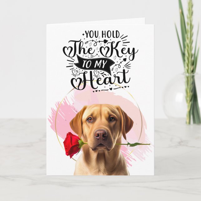Cartes Pour Fêtes Annuelles Amour de Golden Retriever Saint-Valentin personnal (Devant)
