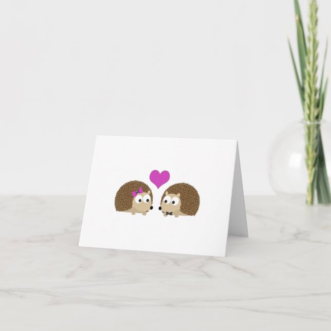 Cartes Pour Fêtes Annuelles Amour de hérisson (Devant)