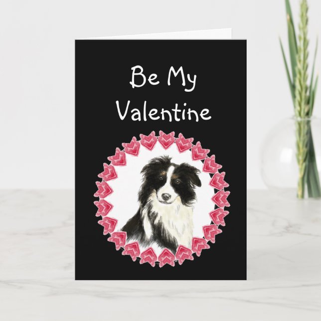Cartes Pour Fêtes Annuelles Amour de la cause I Woof vous border collie (Devant)