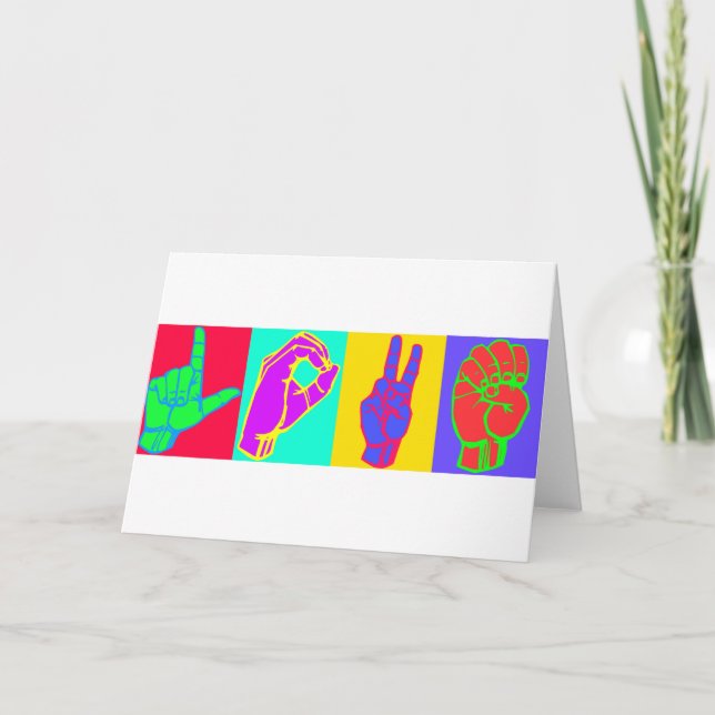 Cartes Pour Fêtes Annuelles AMOUR de langue des signes (Devant)