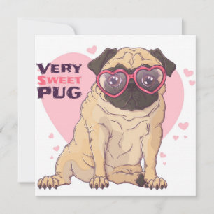 Cartes Pour Fêtes Annuelles Amour de Pug