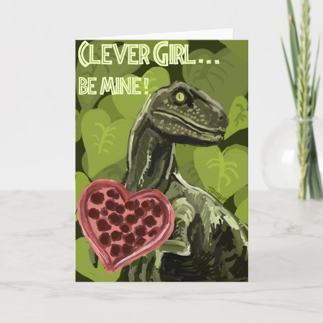 Cartes Pour Fêtes Annuelles Amour de Raptor (Devant)
