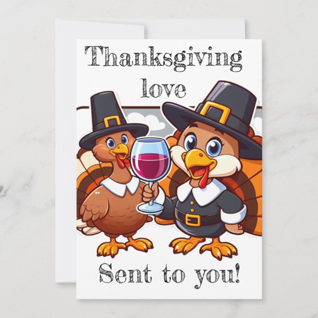 Cartes Pour Fêtes Annuelles Amour de Thanksgiving envoyé à vous ! amusant (Devant)