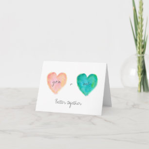 Cartes Pour Fêtes Annuelles Amour de Valentine de coeur d'aquarelle un