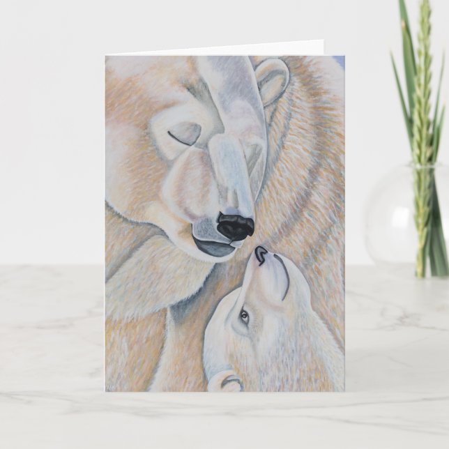 Cartes Pour Fêtes Annuelles Amour d'ours blanc (Devant)
