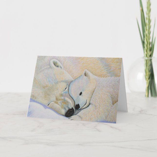 Cartes Pour Fêtes Annuelles Amour d'ours blanc (Devant)
