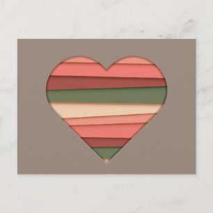 Cartes Pour Fêtes Annuelles Amour du coeur rayé Saint-Valentin