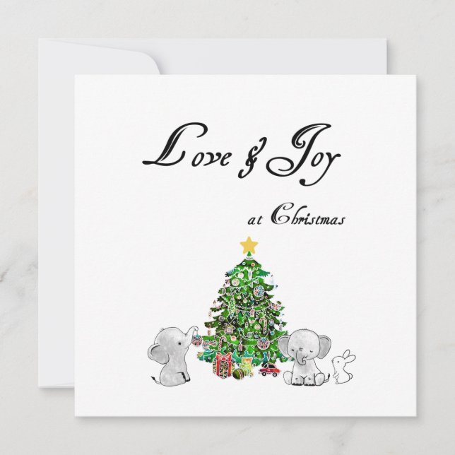 Cartes Pour Fêtes Annuelles Amour et joie à Noël - CARD (Devant)