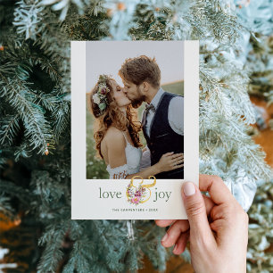 Cartes Pour Fêtes Annuelles Amour et joie Ampersand Photo simple