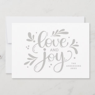 Cartes Pour Fêtes Annuelles Amour et joie. Noël script calligraphie hiver