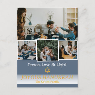 Cartes Pour Fêtes Annuelles Amour et lumière   Hanoukka photo de la famille Co