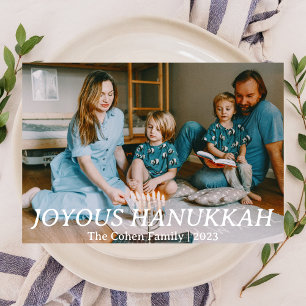 Cartes Pour Fêtes Annuelles Amour et lumière   Photo de famille Hanoukka simpl