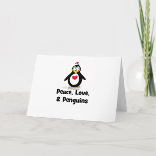 Cartes Pour Fêtes Annuelles Amour et pingouins de paix