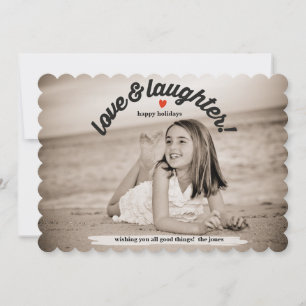 Cartes Pour Fêtes Annuelles Amour et rire avec photo arrière