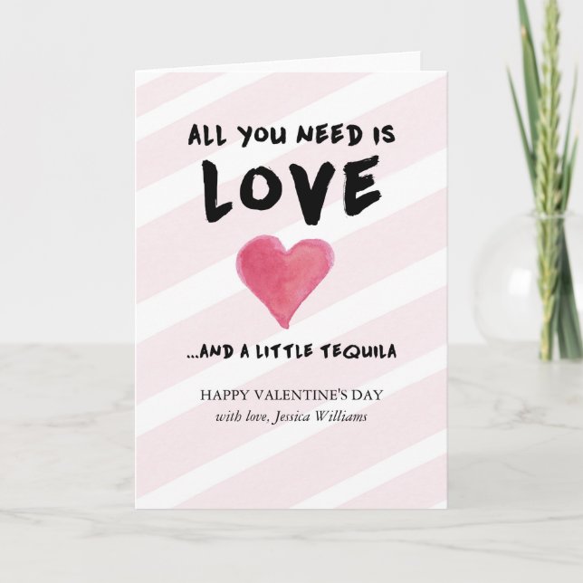 Cartes Pour Fêtes Annuelles Amour et Tequila Saint Valentin (Devant)