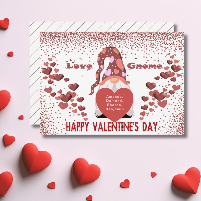 Cartes Pour Fêtes Annuelles Amour Gnome Joyeux Jour des Valentines (Love Gnome Happy Valentines Day Holiday Card)
