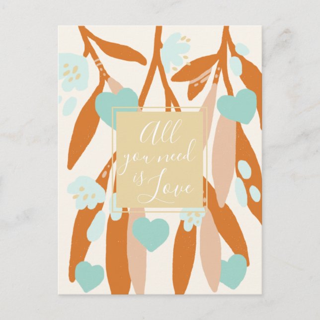 Cartes Pour Fêtes Annuelles Amour Heureuse Sainte-Valentin Coeurs Branches Fle (Devant)