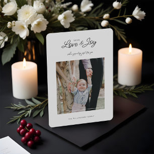 Cartes Pour Fêtes Annuelles Amour & Joie Moderne Minimal QR Code Message vidéo