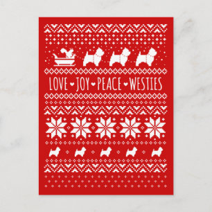 Cartes Pour Fêtes Annuelles Amour Joie Paix Westies Chiens Mignons Noël