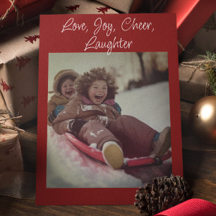 Cartes Pour Fêtes Annuelles Amour, Joie, Rire Photo minimaliste moderne