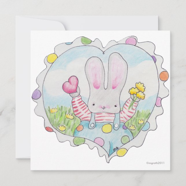 Cartes Pour Fêtes Annuelles amour lapin valentine (Devant)