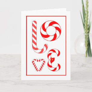Cartes Pour Fêtes Annuelles Amour Lettres en forme de Canne à Bonbons au Poivr
