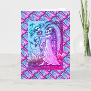 CARTES POUR FÊTES ANNUELLES AMOUR MALADE FILLE ZOMBIE SUIVANT SON COEUR, WHIMS