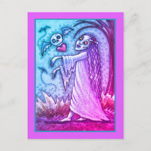 CARTES POUR FÊTES ANNUELLES AMOUR MALADE FILLE ZOMBIE SUIVANT SON COEUR, WHIMS