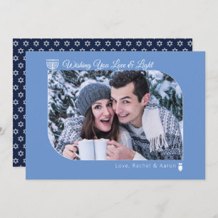 Cartes Pour Fêtes Annuelles Amour Moderne & Lumière Hanoukka Voeux Photo Holid