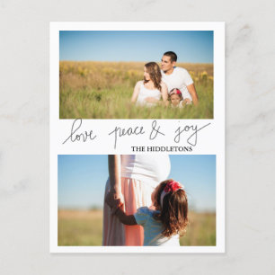 Cartes Pour Fêtes Annuelles Amour Moderne Paix Et Joie Vacances Deux Photo